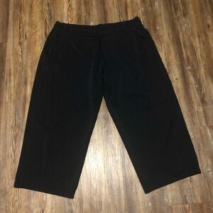 Athleta Seasoft Pants Women's XL Black Wide Leg Straight Cropped Lounge Yoga